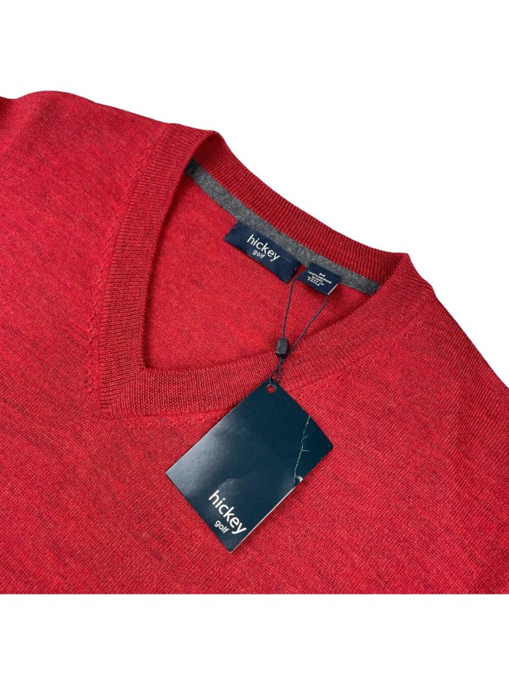 NEW Hickey Golf Men's 100% Merino Wool V-Neck Sweater Red • Medium